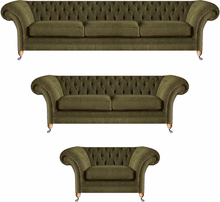 Designer Textil Sofagarnitur Luxus Modern Sofas Set Sitz Sessel Chesterfield