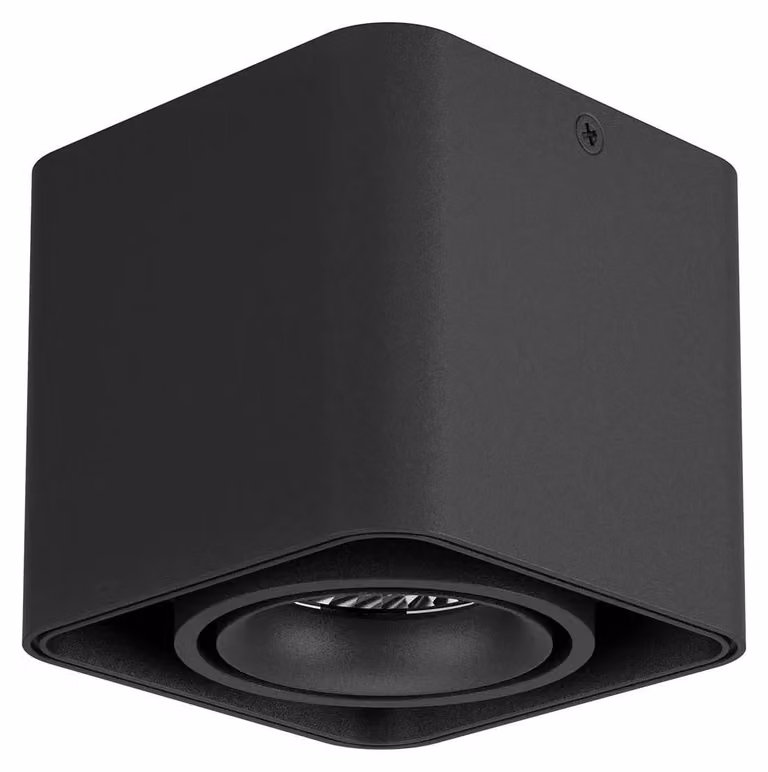 XKUBO SURF. Lampada a LED, potenza 10W, tensione 220-240V AC, indice di resa cromatica (CRI) 90, angolo di emissione 36 gradi, colore nero (SBK), temperatura di colore 3000K