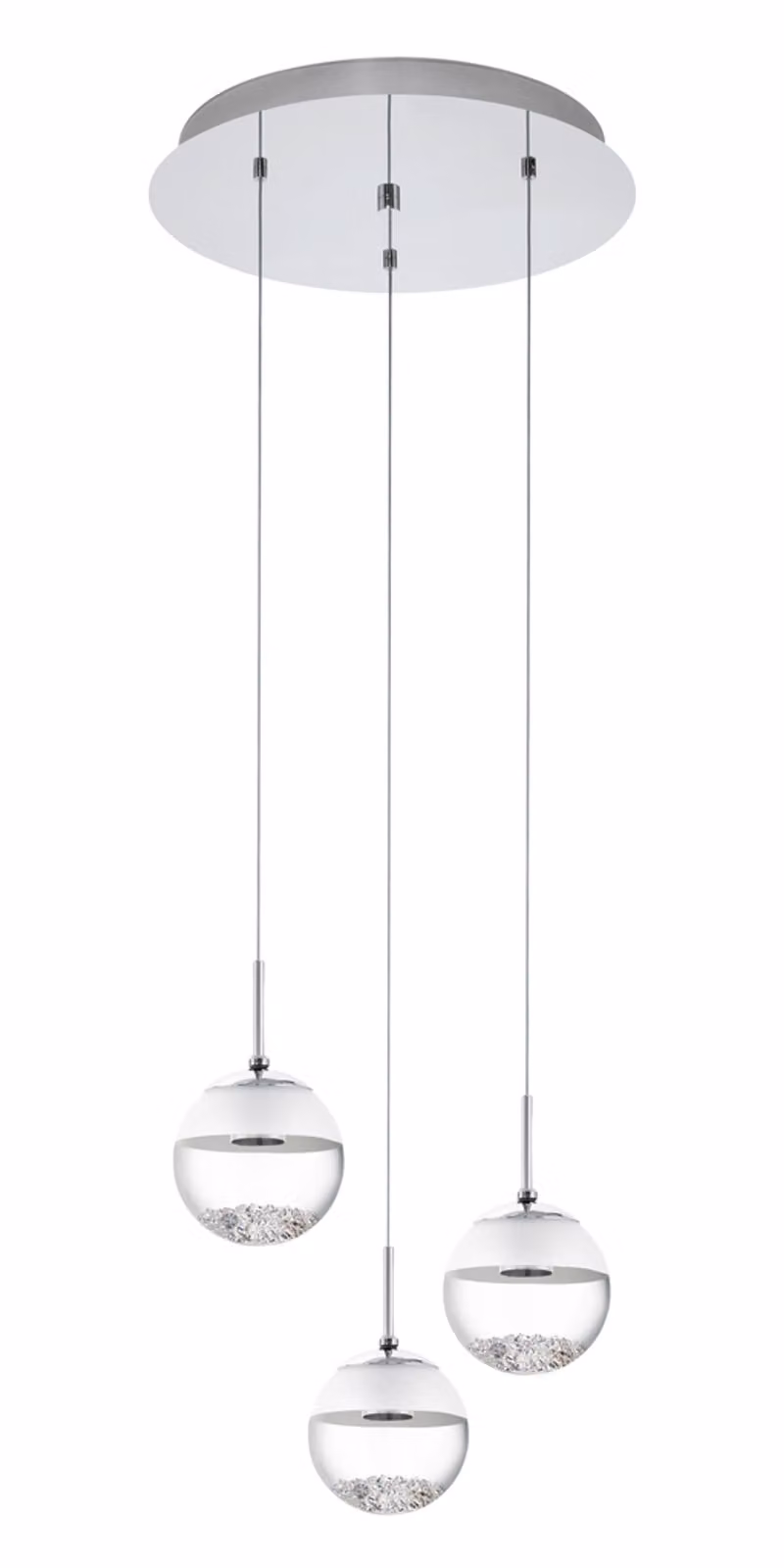 Eglo 93709 Montefio 1 LED lampada a sospensione a 3 luci Ø 40cm bianco chiaro cromo