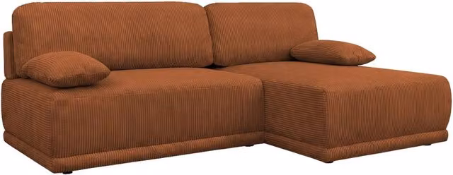 Divano angolare destro convertibile SWEEEK in velluto a coste con struttura in legno e funzione letto L/P/H: 218 x 81 x 97 cm