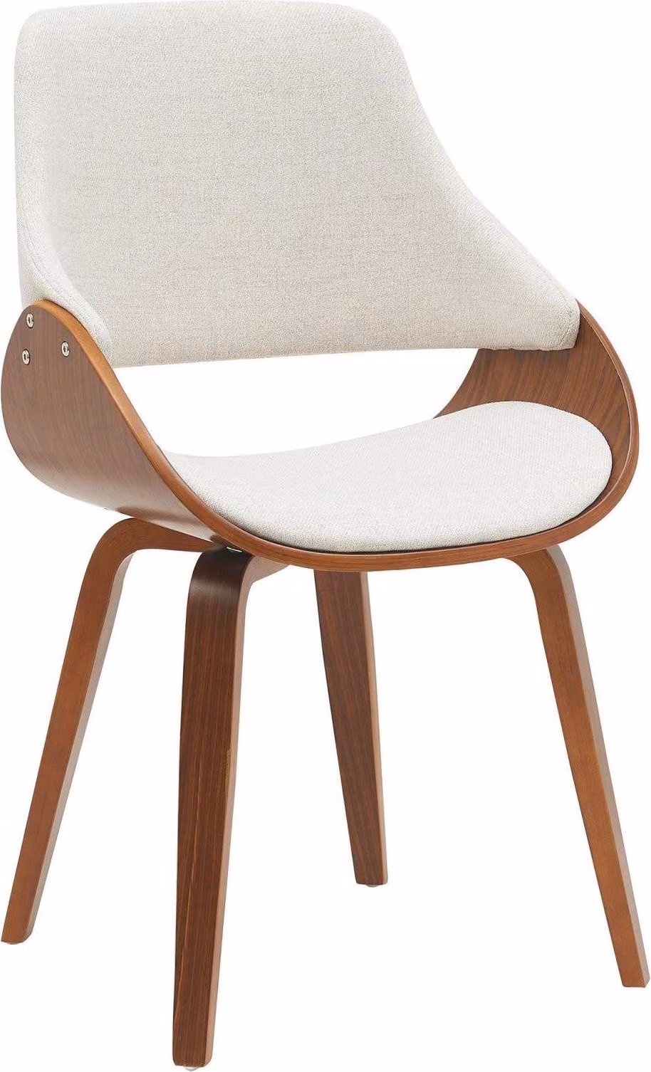 Sedia da pranzo - Sedia da sala da pranzo - Design confortevole, seduta per il soggiorno | Colore: Noce/Crema | Materiale: Polvere
