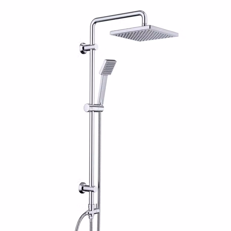 JOHO Colonna Doccia senza Miscelatore Set Doccia Completo Sistema Doccia a Pioggia Colonna Doccia Regolabili Doccetta in ABS 20 x 20 quadrato