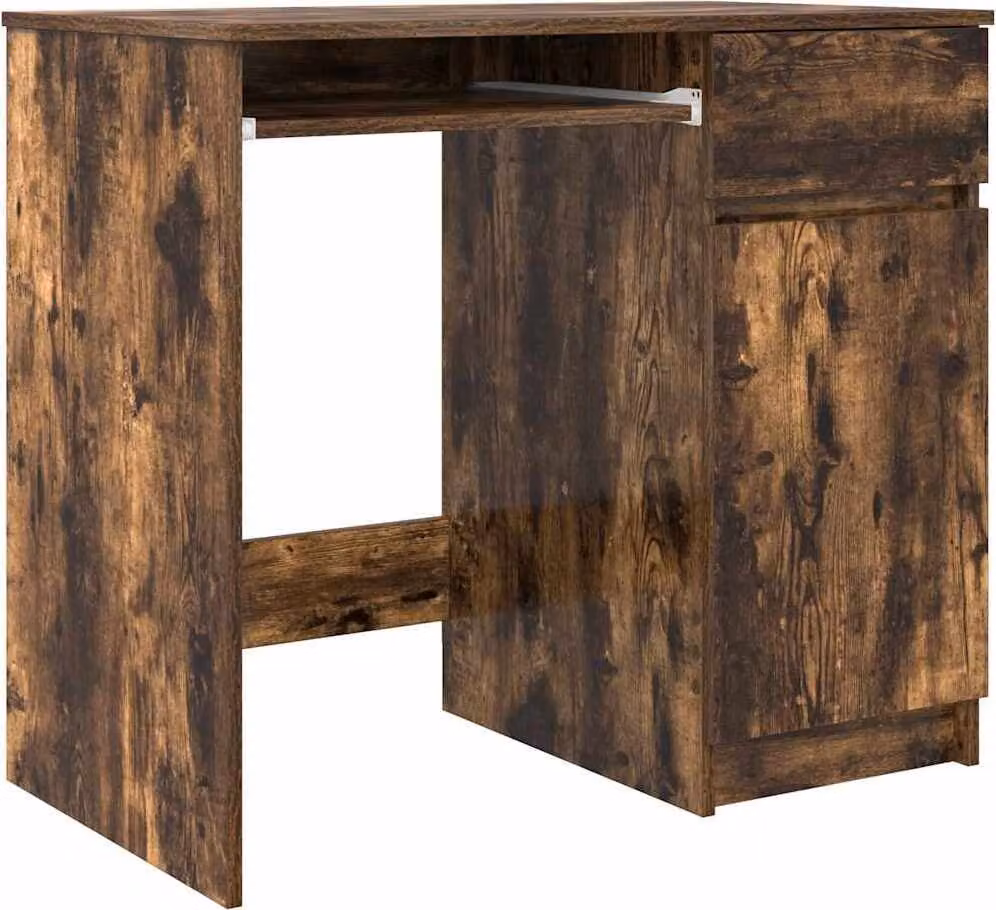 Scrivania Rovere Fumo 86x49x76 cm in Legno Multistrato