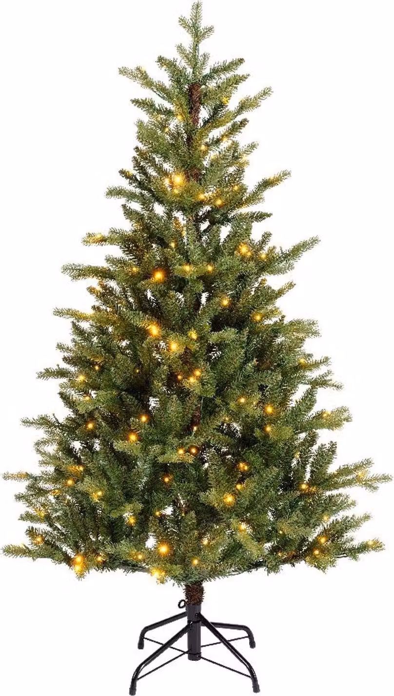 Albero di Natale artificiale - verde - in plastica - con illuminazione a LED