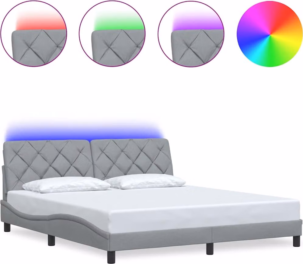 Giroletto con LED senza Materasso 180x200 cm in Tessuto