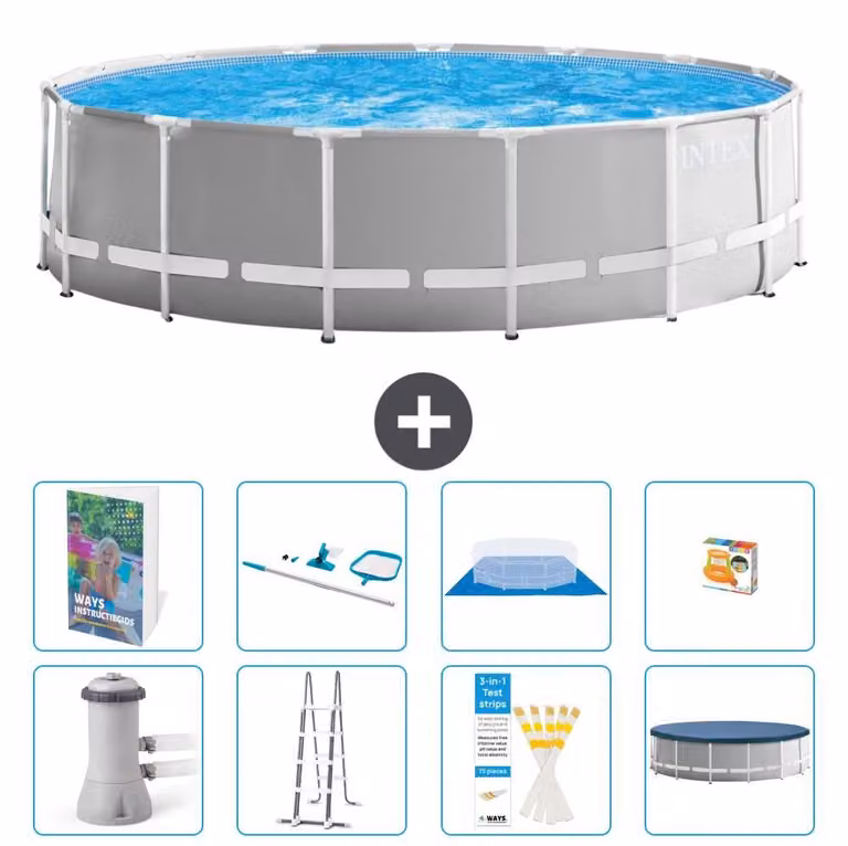 Struttura per piscina a forma di prisma - 457x122 cm - composta da 7 elementi - modello S647