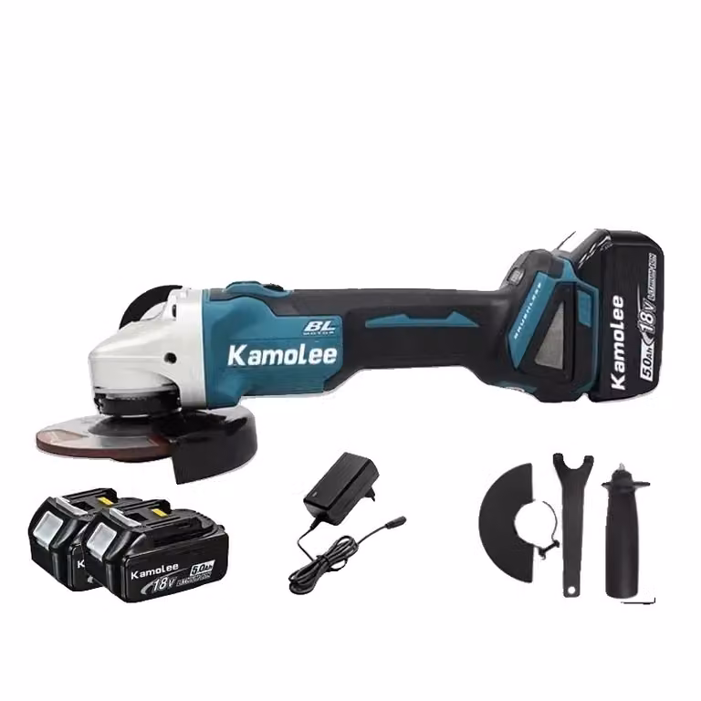 Smerigliatrice angolare a batteria, potenza 1800 W, velocità 18.500 giri/min, disco da 125 mm, 2 batterie, UE