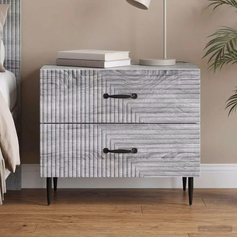 vidaXL Armadio da Notte con Cassetto Grigio Sonoma L: 62 cm, P: 34,5 cm, H: 47,5 cm