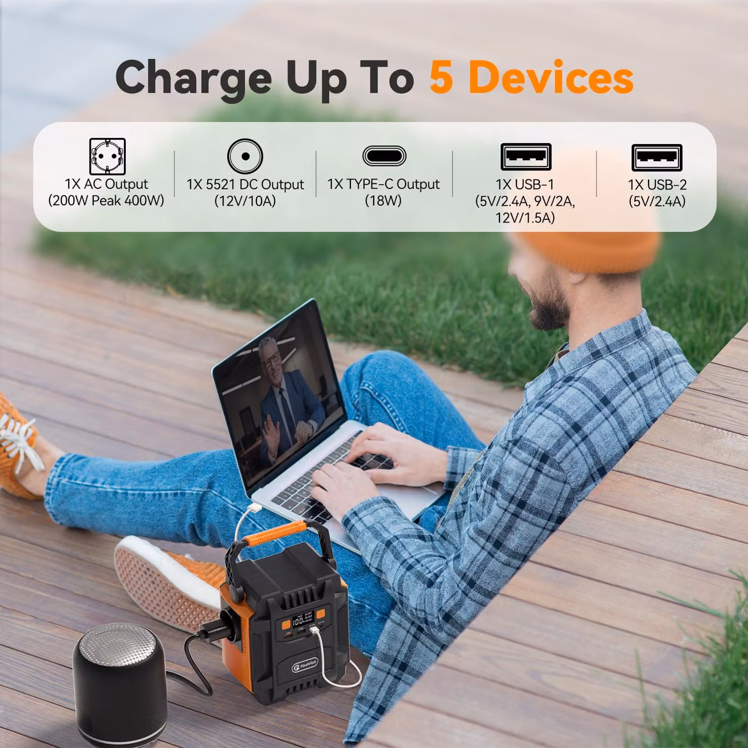 Centralina portatile da 172,8 Wh - 200 W - Batteria agli ioni di litio