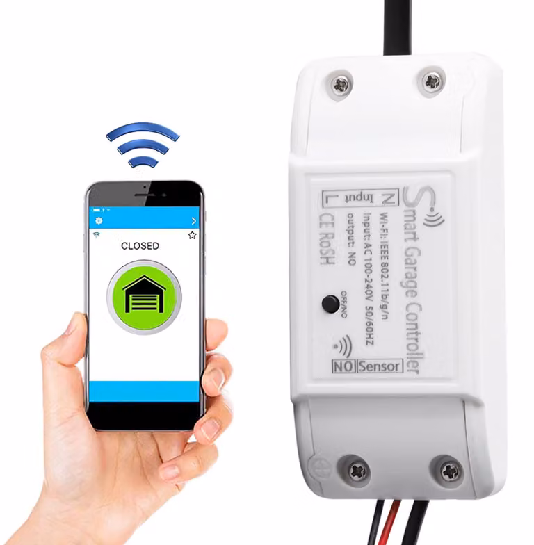 Sistema di apertura e chiusura automatica per garage, con telecomando Wi-Fi universale