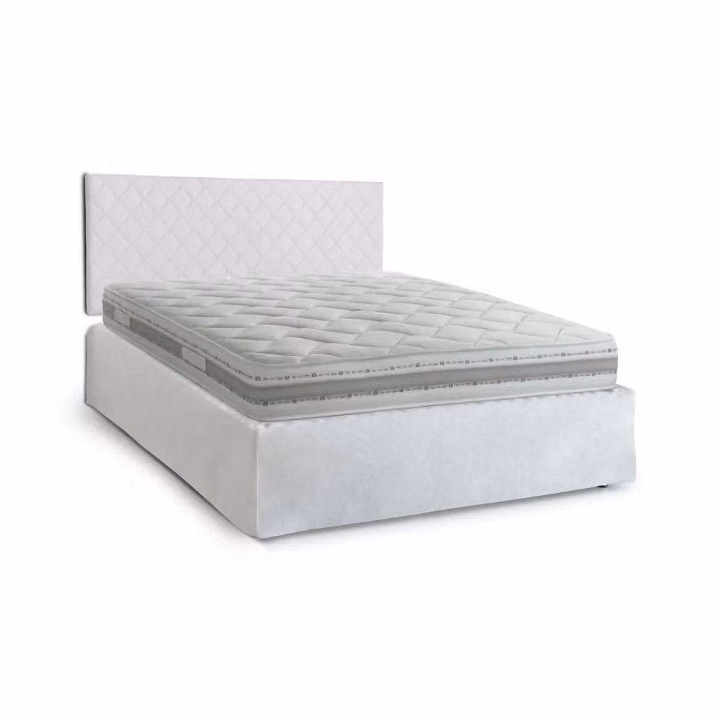 Letto Matrimoniale Delinda Talamo Italia Bianco con Materasso in Schiuma L/P: 160 x 200 cm – 2