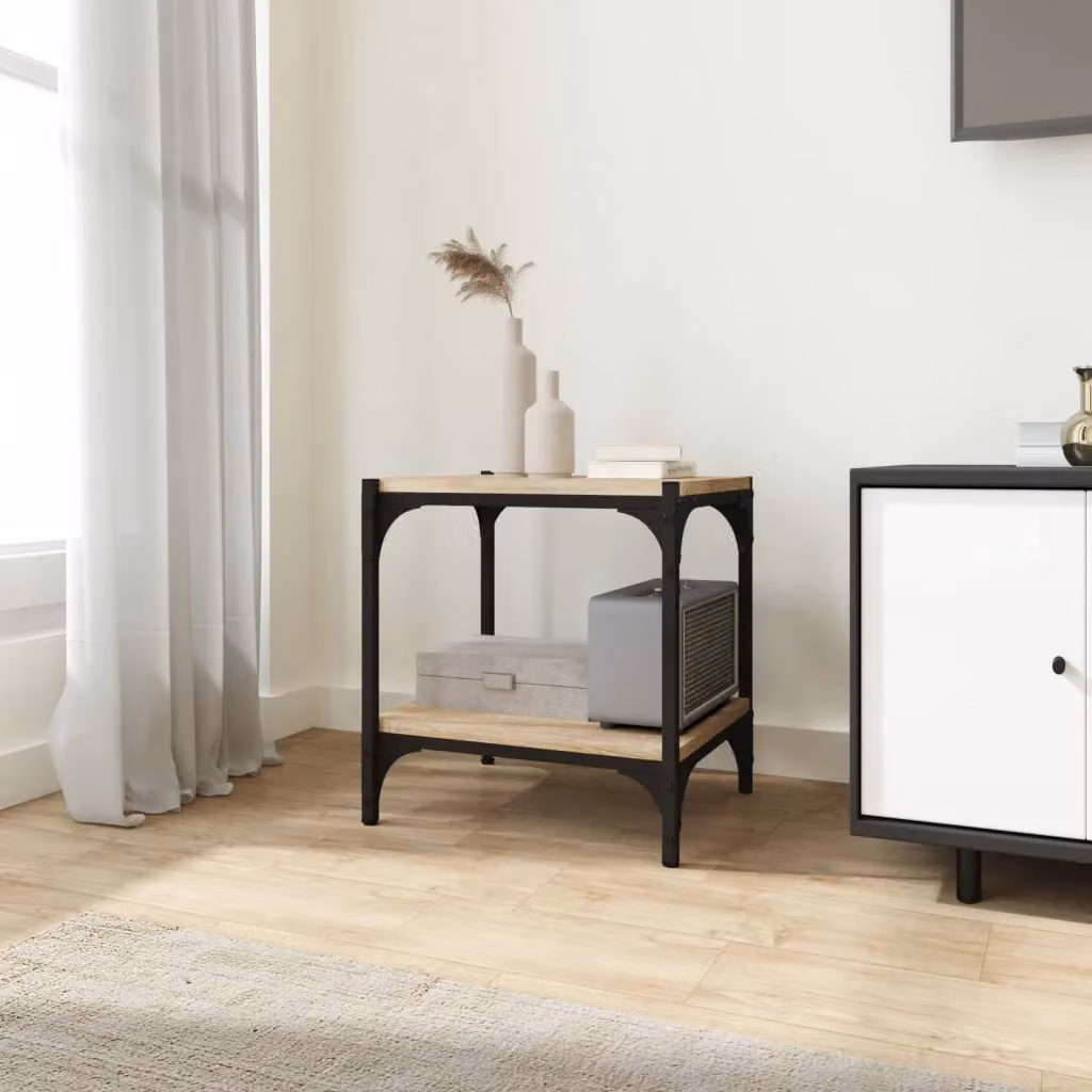 Mobile TV vidaXL in stile industriale, Rovere Sonoma e Acciaio, L 40 cm x P 33 cm x H 41 cm