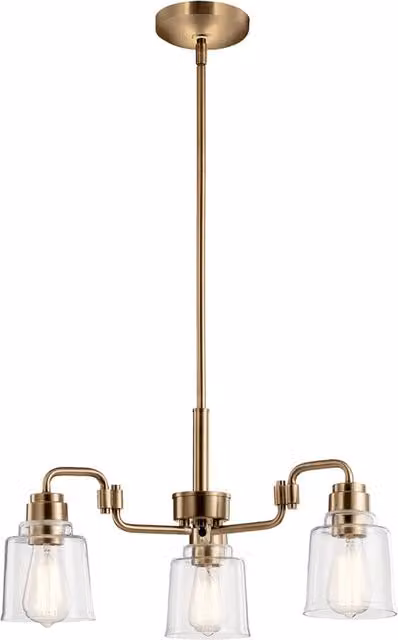 Lampadario Contemporaneo Aivian Acciaio Ottone Anticato 3 Luci E27