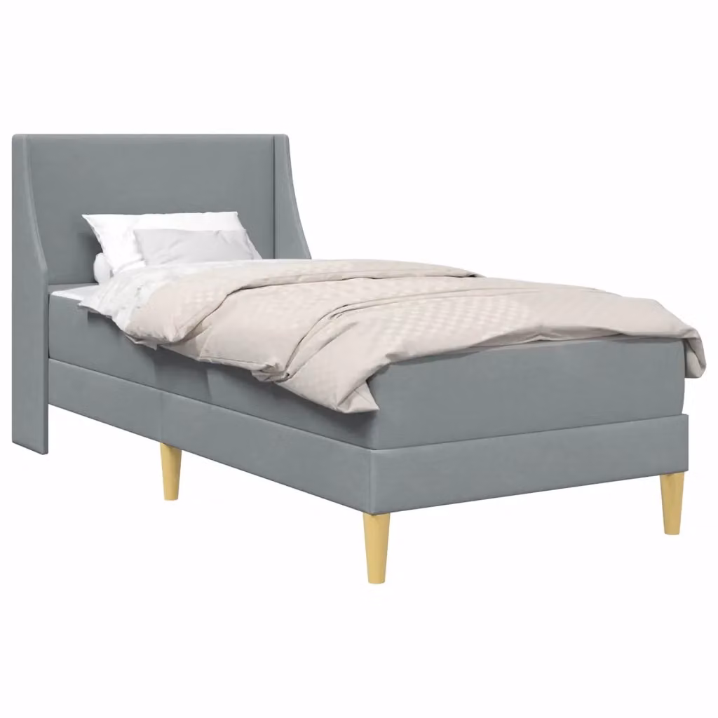 Letto imbottito con materasso vidaXL in tessuto grigio L/P/H: 90 x 190 x 94 cm – 2