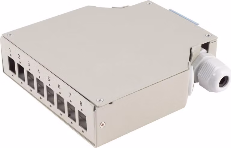 S/CONN massima connettività LWL-Verteilerbox, Metall, 8-fach, guida DIN, grigio (07-65011)