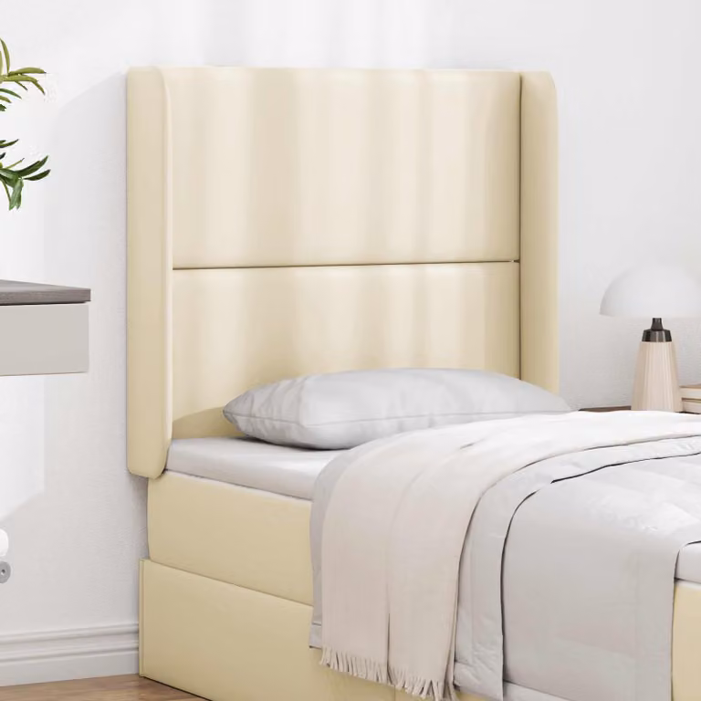 vidaXL Testata del Letto Imbottita in Ecopelle Beige L: 80 cm, P: 16 cm, H: 4 cm