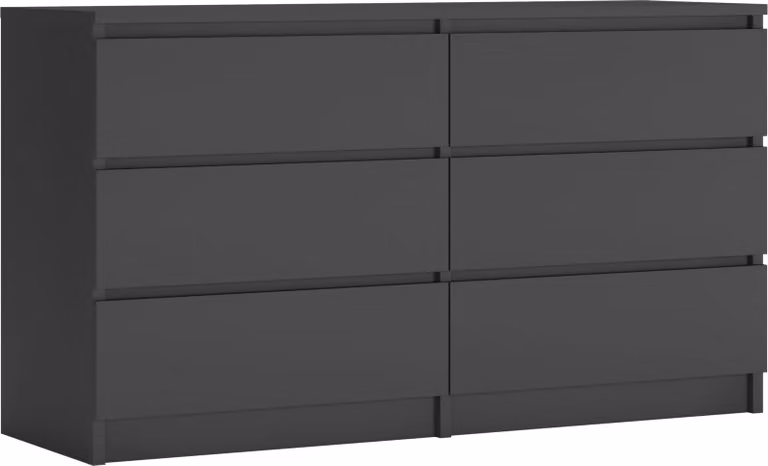 Cassettiera 6 cassetti, antracite, 138 x 78 x 39 cm