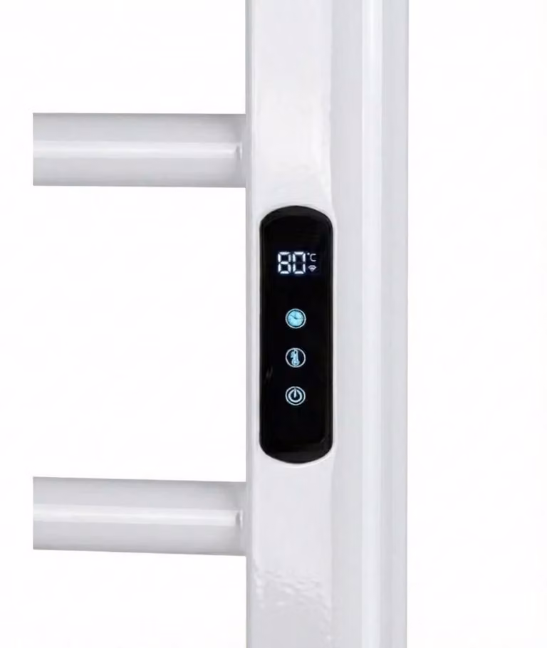 CERANO - Scaldasalviette elettrico Ramus, con display - 160 W - bianco lucido - 1400 x 30 mm