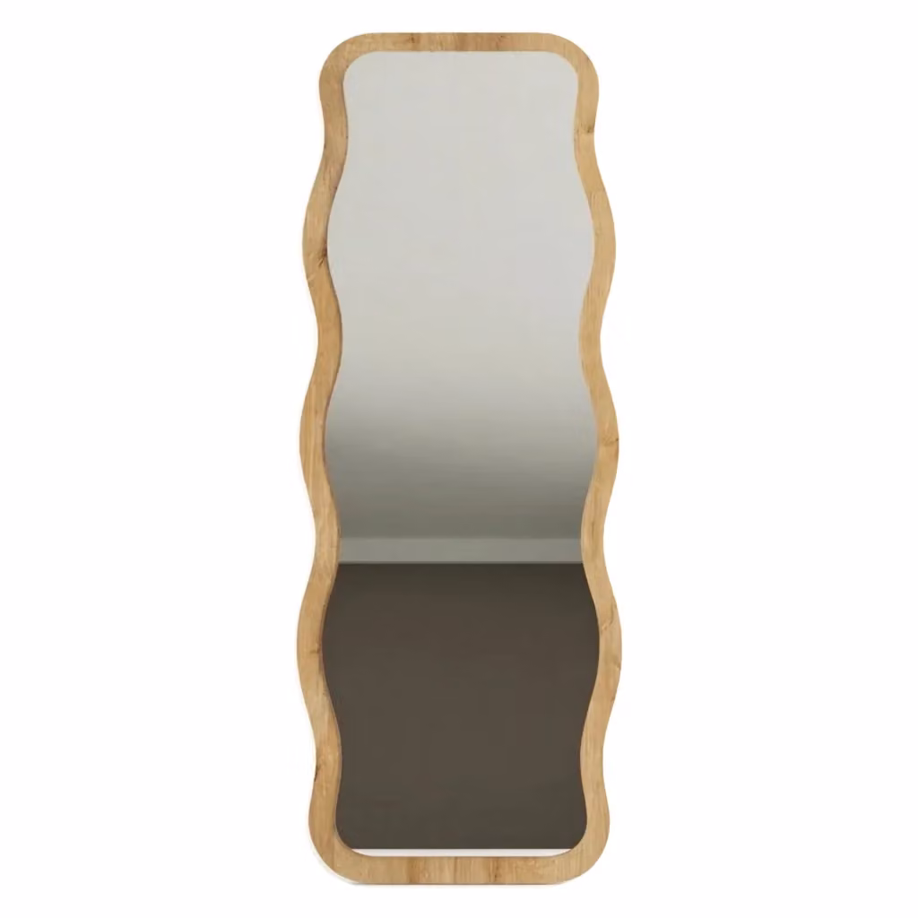 Specchio rettangolare DMORA con cornice in legno marrone, L: 50 cm, H: 160 cm