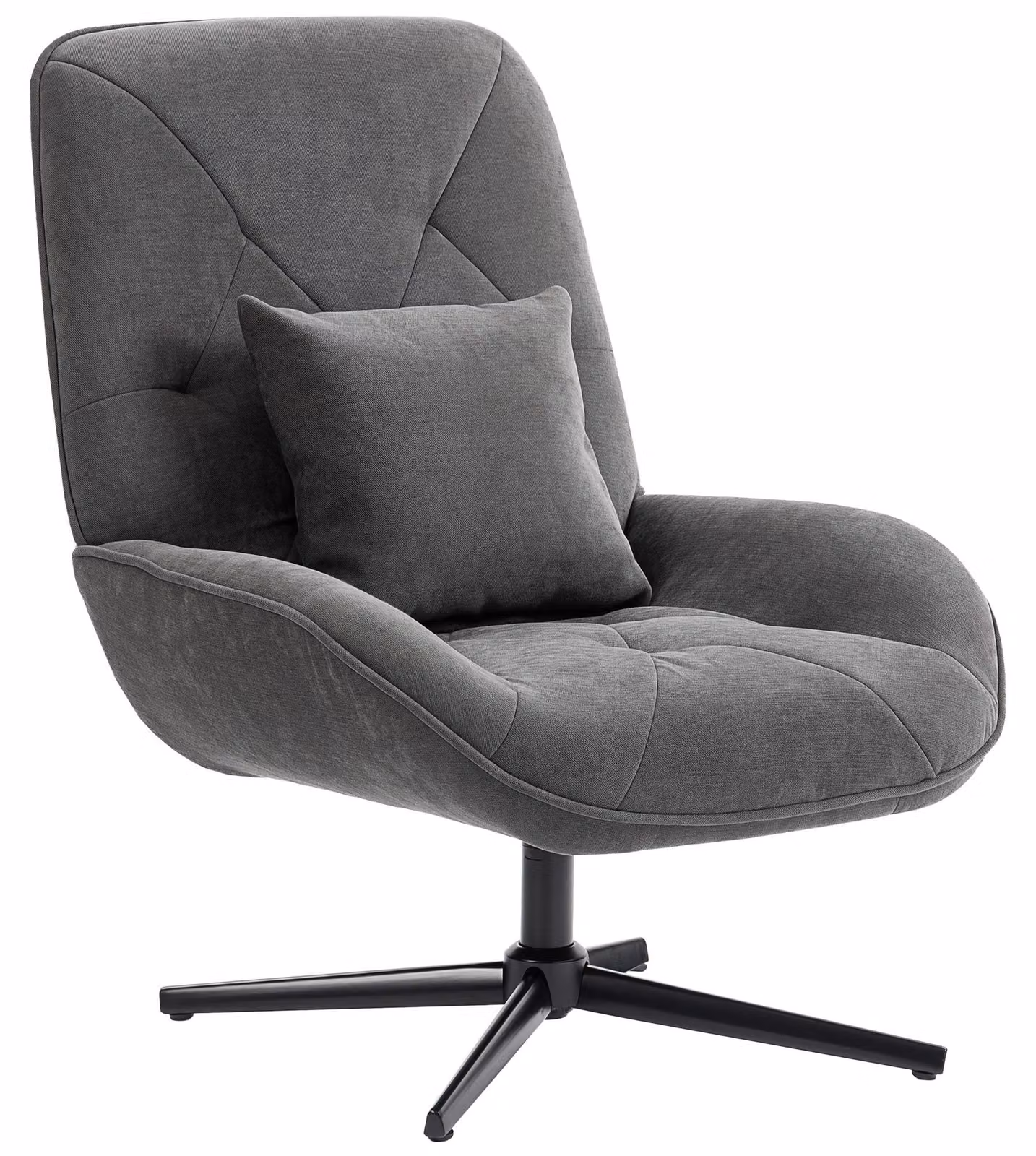 Poltrona HOMCOM girevole, ideale per il relax, con cuscino lombare, aspetto in velluto, color grigio scuro
