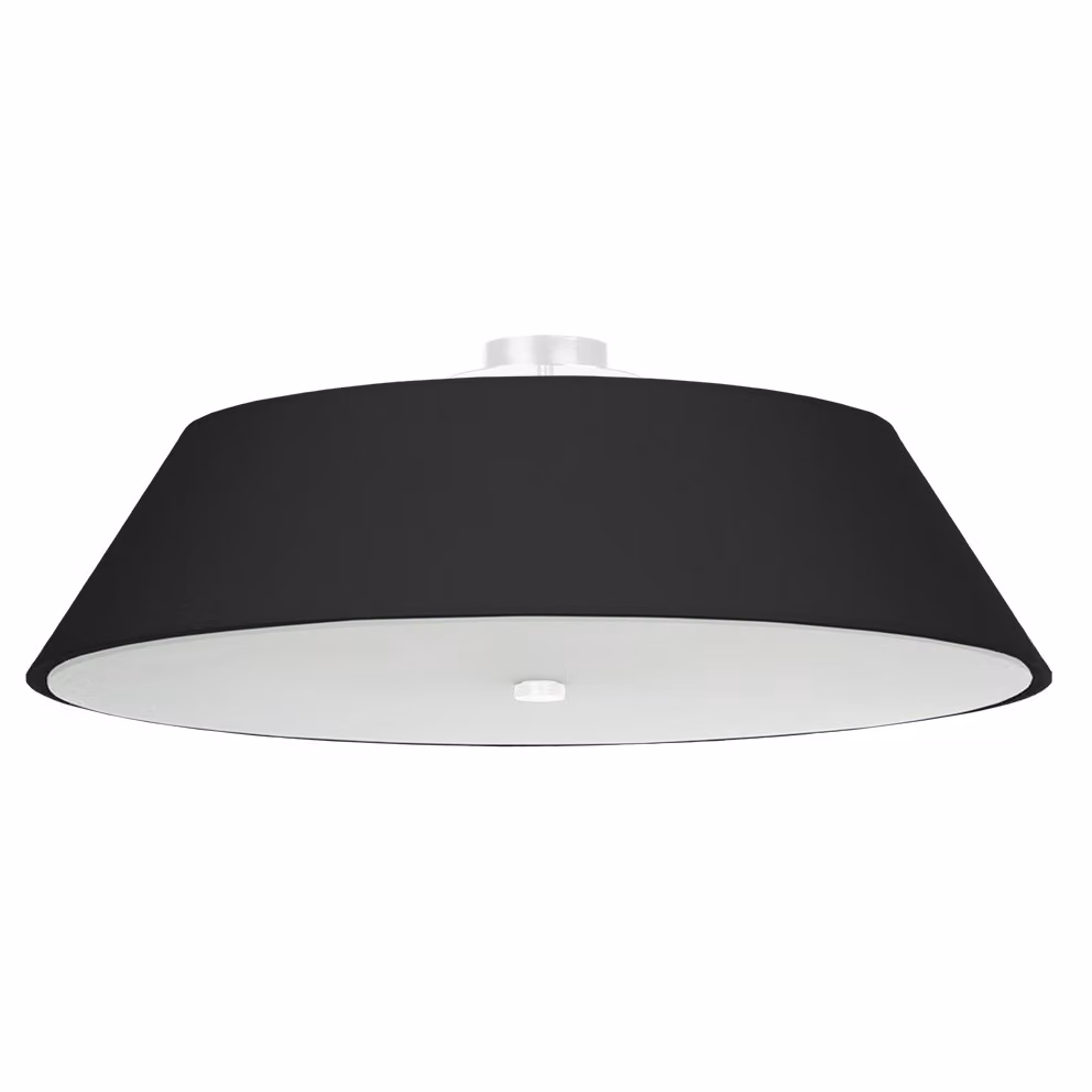 Plafoniera VEGA 70 nero 5xE27 15W tessuto/vetro/acciaio 25x70x70cm Sollux Lighting