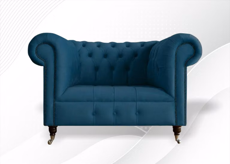 Chesterfield Textil Polster Sofas Design Luxus Couch Sofa Sessel 1 Sitzer