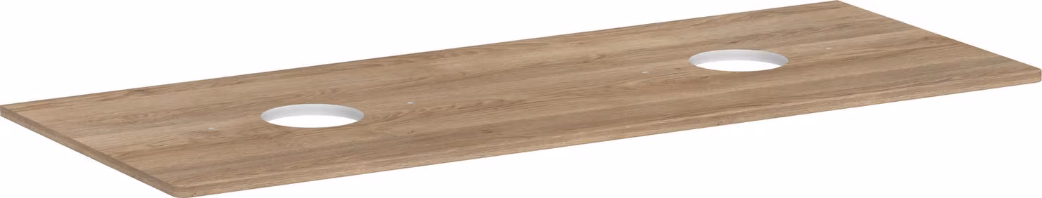 hansgrohe Xelu Q Console avec 2 découpes rondes, 1360x550, pour vasque à poser, sans trou pour robinet, 54118230, 54118230