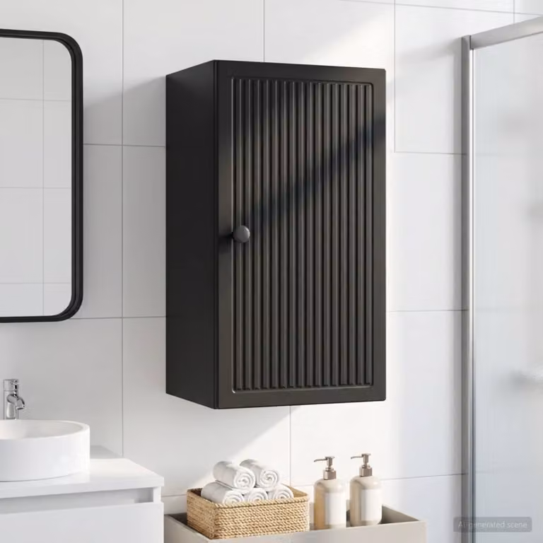 Armadio da bagno a muro moderno vidaXL EDE Nero L: 30 cm, P: 31 cm, H: 59 cm