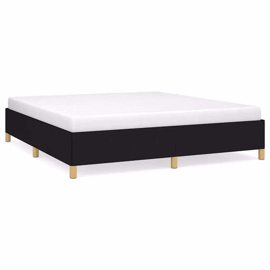 Struttura Letto Design Mania in Tessuto Nero con Doghe in Legno L/P/H: 160 x 200 x 35 cm – 2