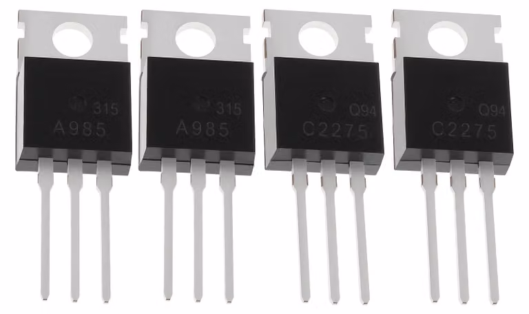 2 paia di transistor 2SA985 e 2SC2275, tipo TO-220, per amplificatori audio