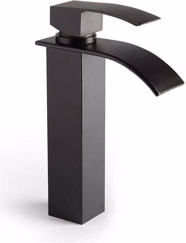 Rubinetto alto a cascata per lavabo nero opaco | Nardis