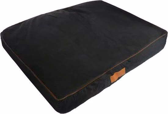 Cuccia per cani, morbido materassino lavabile, idrorepellente, tessuto Oxford, cuscino ortopedico "Traumhaft", adatto per gabbia, misura M 71 x 48 x 6 cm, nero con ciuffi d'erba marroni