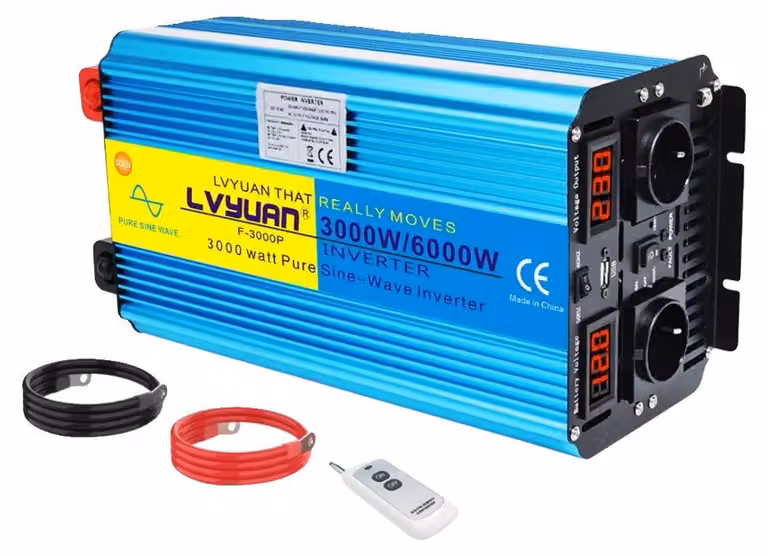 Inverter, conversione efficiente dell'energia, ampia compatibilità, potenza di picco di 6000W, compatibile con prese europee, ingresso DC 12V, uscita AC 220V-240V
