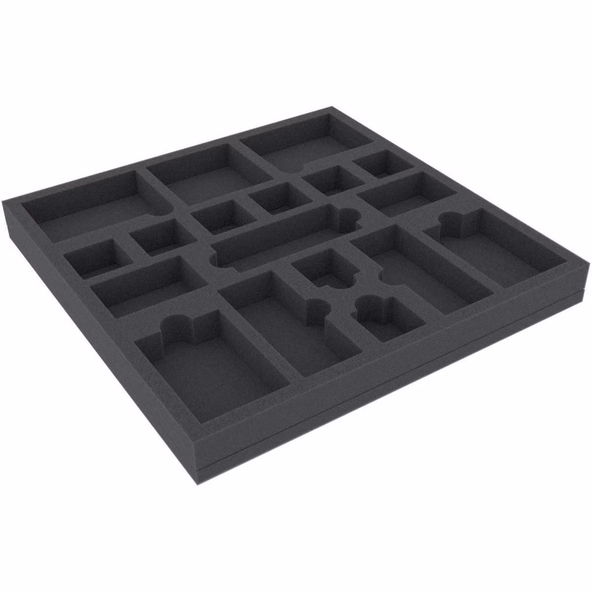Inserto in schiuma 285x285x30 mm per accessori da giochi da tavolo, 18 scomparti