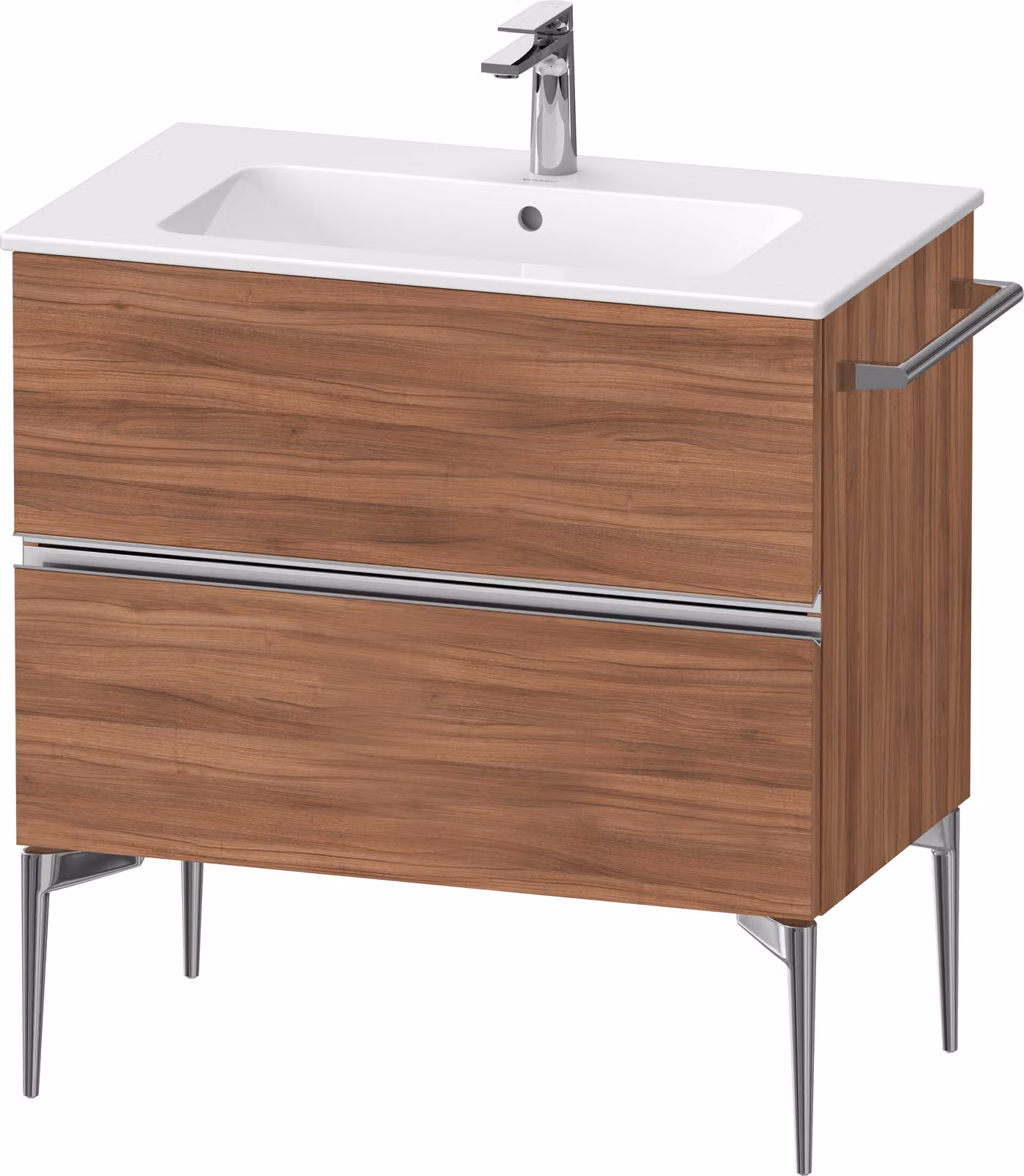 Duravit Sivida bâti-support pour lavabo, 2 tiroirs, poignée profilée chromée, 810x477x591mm, pour ME by Starck, SV4644010790000, SV4644010790000