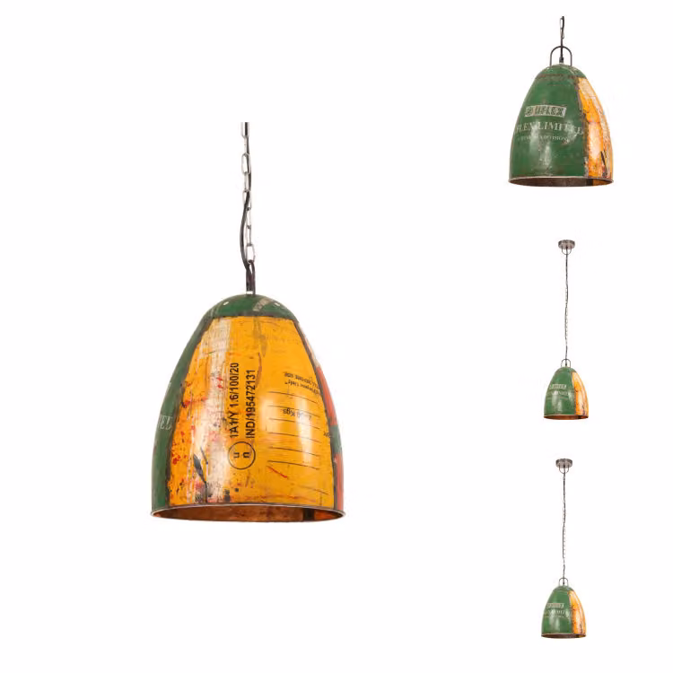 vidaXL Lampada a sospensione in stile industriale 25 W Multicolore Rotonda 32 cm E27 - Lampade