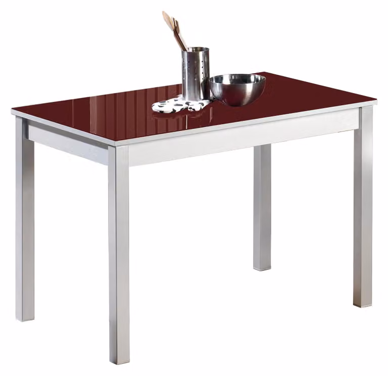 Tavolo da cucina Fija, metallo, color bordeaux, 110x70 cm