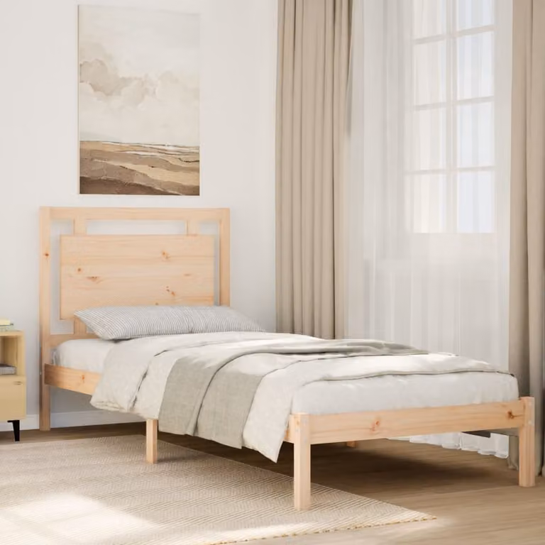 vidaXL Giroletto Extra Lungo in Legno di Pino Massello senza Materasso L: 100 cm, P: 225,5 cm, H: 105,5 cm