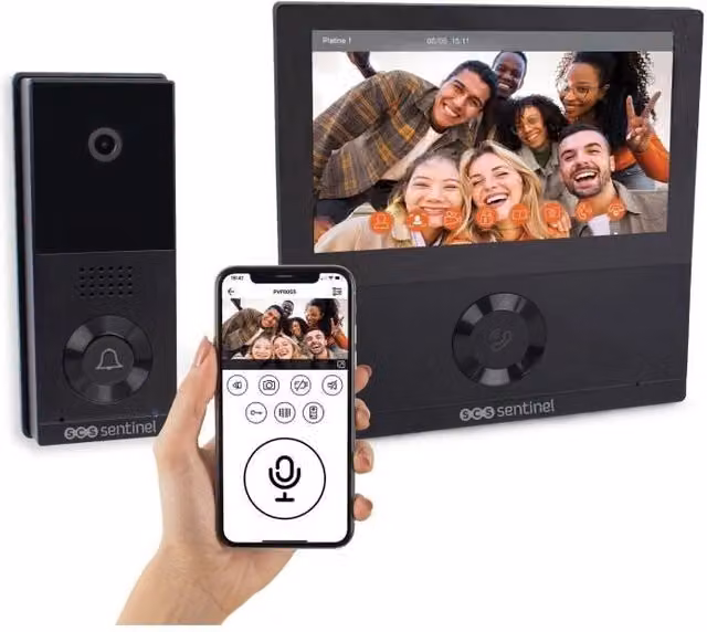 Videocitofono cablato connesso - SCS SENTINEL - VisioWifi - Visione notturna - Nero