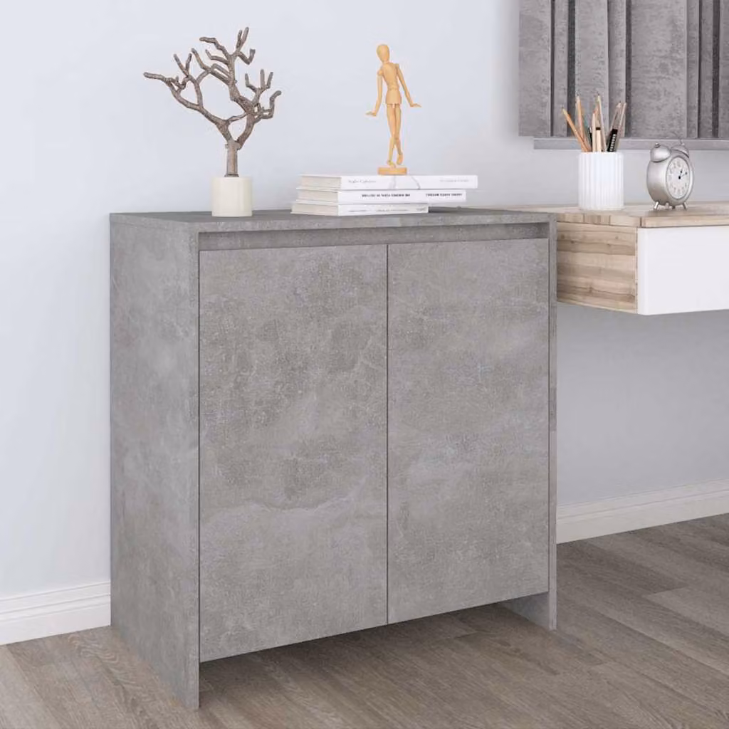 Credenza moderna vidaXL in legno multistrato e MDF, colore grigio cemento, L 70 cm x P 41 cm x H 75 cm