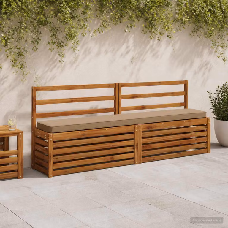 Cuscino per Panchina vidaXL VUGHT in Poliestere, Colore Tortora/Grigio/Beige con Rivestimento Lavabile e Resistente ai Raggi UV