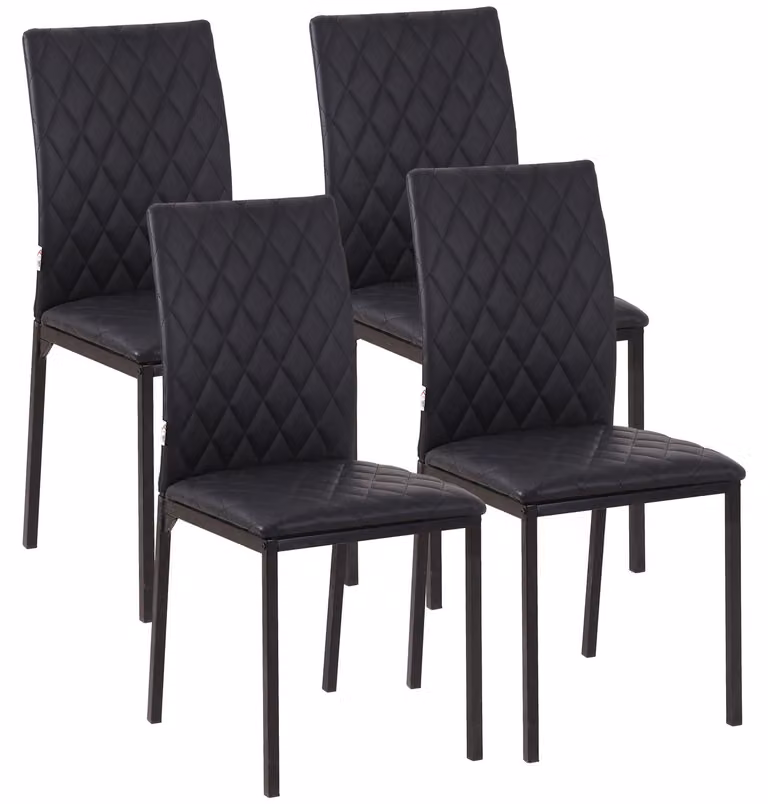 Sedie da pranzo – Set di 4 sedie per la cucina – Sedie confortevoli – 41 x 50 x 91 cm – Nero