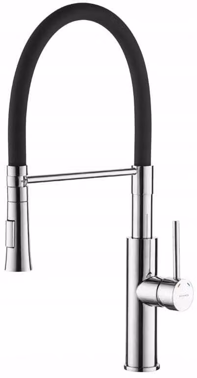 Rubinetto da cucina a U con bocca di erogazione Shire cromo nero