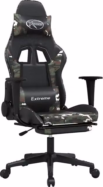 Sedia Gaming Design In Nero con Poggiatesta e Braccioli in Similpelle – 1