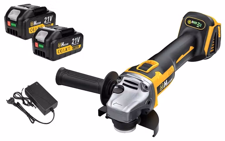Smerigliatrice angolare, diametro del disco da 125 mm, motore brushless, 2 batterie, alimentazione 100-240V, spina di tipo EU