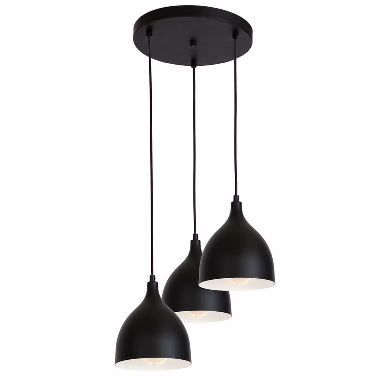 Luminex lampada a sospensione "Nanu" in metallo nero