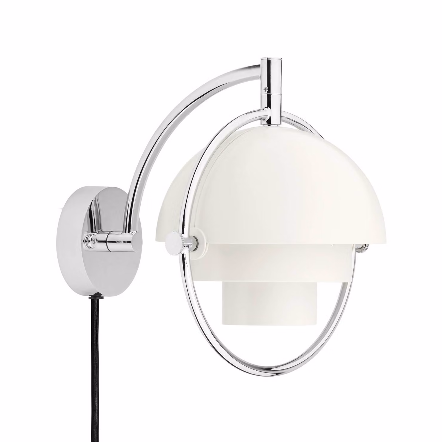 GUBI Applique da parete di design Multi-Lite, dimmerabile, Bianco / Opale, Soggiorno / Sala da pranzo, Ottone, Design, Applique