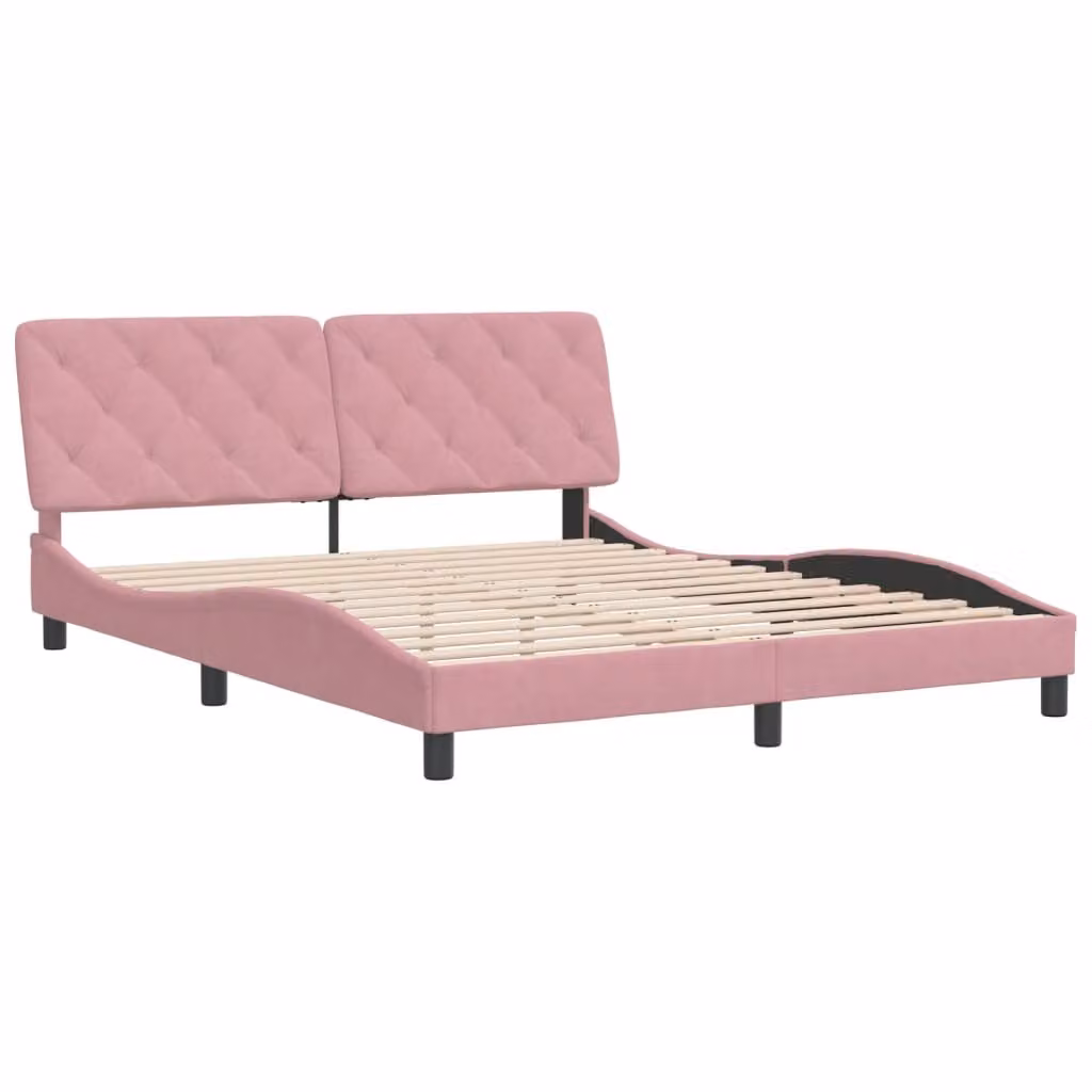 Giroletto senza Materasso Rosa 160x200 cm in Velluto
