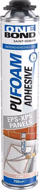 Set di 12 confezioni di schiuma poliuretanica ONEBOND per pannelli isolanti EPS-XPS rosa, 750 ml ciascuna, impermeabile
