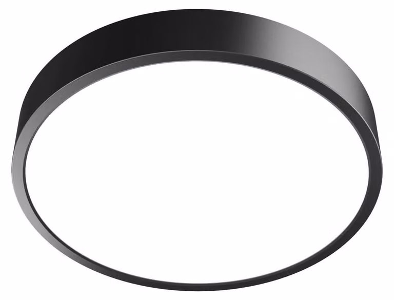 Plafoniera LED rotonda Botta nera 32W, luce bianca regolabile 3200 lm, materiale plastico, dimensioni: 4,5 x 40 x 40 cm, IP44, Italux